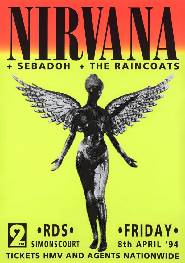 NIRVANA In Utero 1994 Tour: DUBLIN RDS Simmonscourt Poster Print