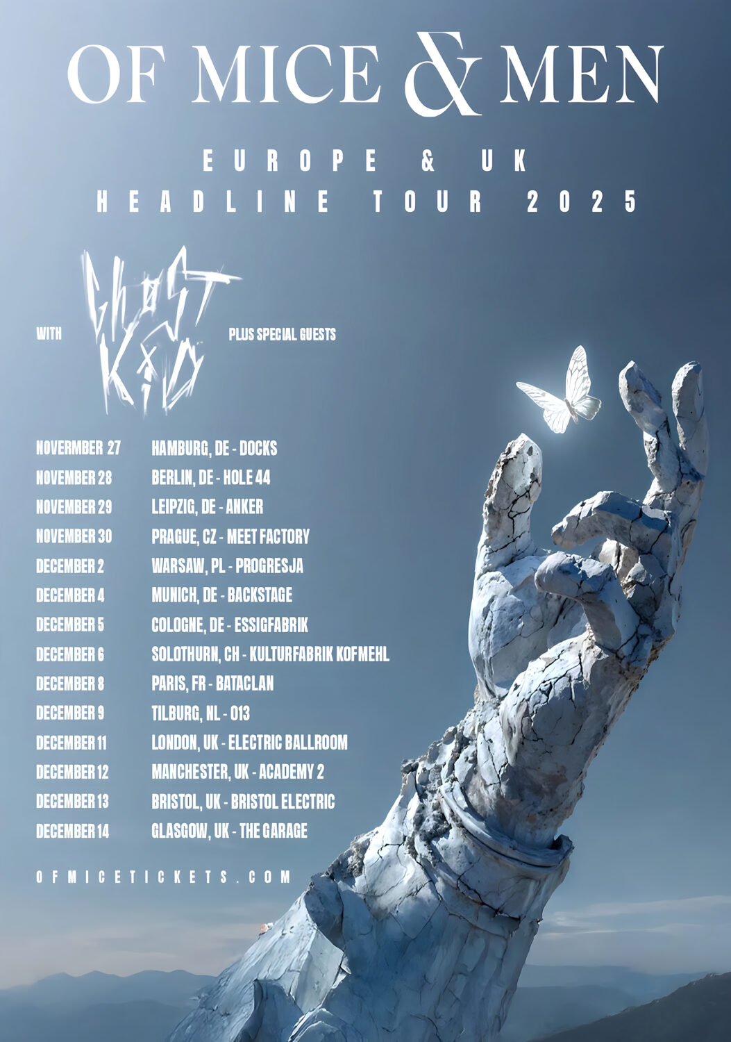 OF MICE & MEN Another Miracle 2025 UK & European Tour Poster Print