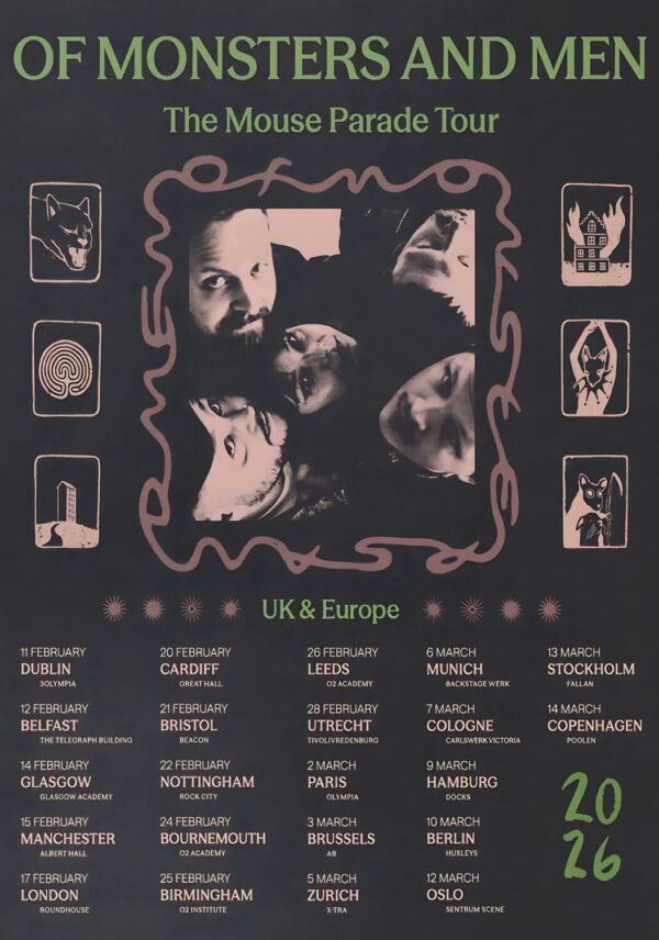 OF MONSTERS AND MEN The Mouse Parade 2026 UK & European Tour Poster