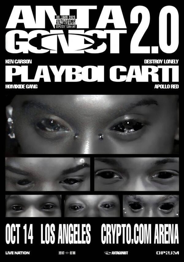 PLAYBOI CARTI Antagonist 2.0 2025 Tour: LOS ANGELES Crypto.com Arena Poster