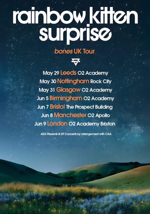 RAINBOW KITTEN SUPRISE Bones 2026 UK Tour Poster