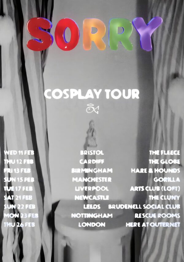 SORRY (band) Cosplay 2026 UK Tour Poster