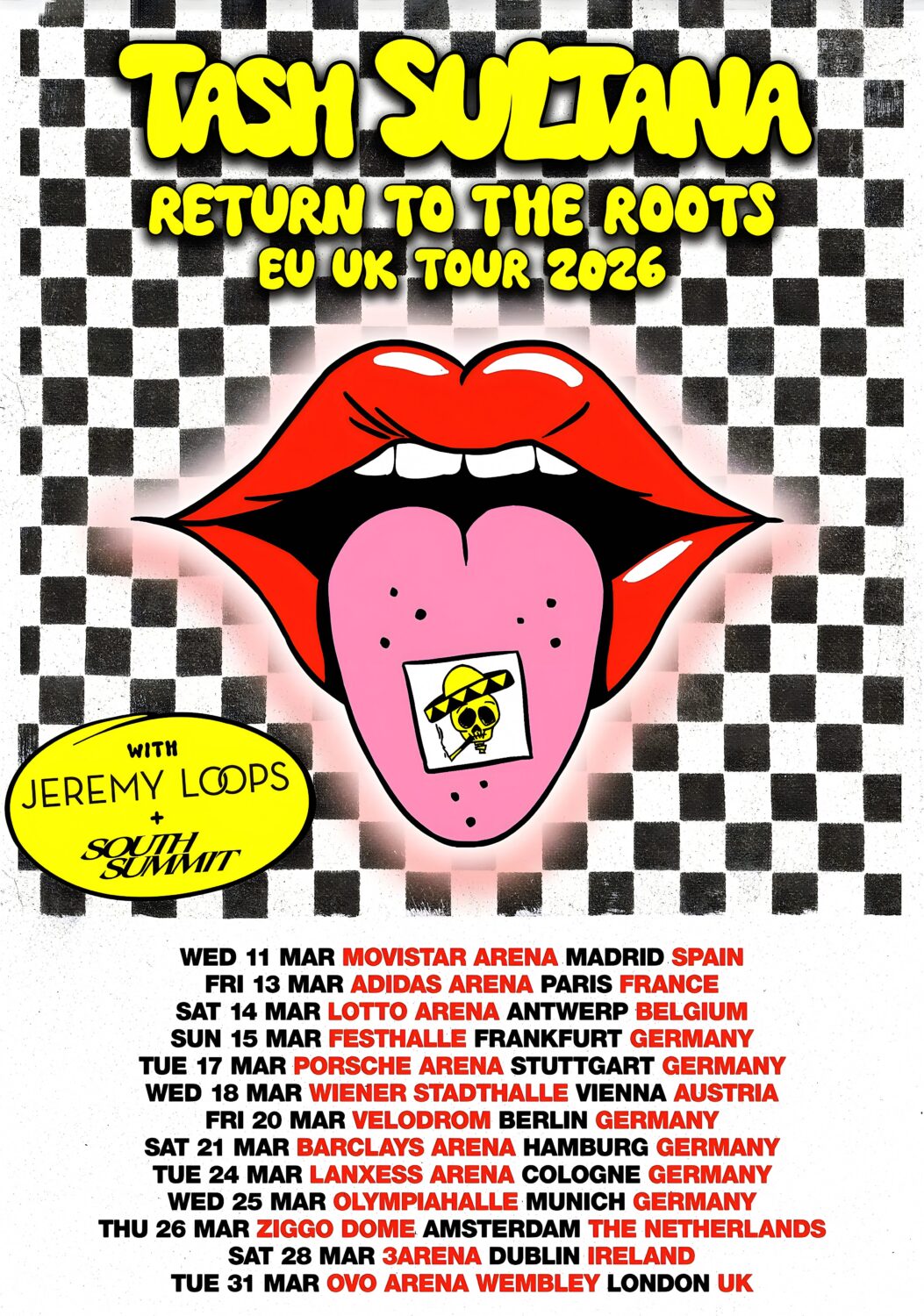 TASH SULTANA Return To The Roots 2026 UK & Europe Tour Poster
