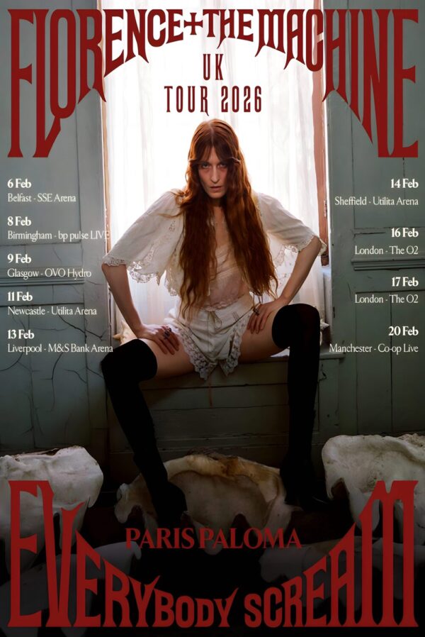 FLORENCE + THE MACHINE Everybody Scream 2026 UK Arena Tour Poster Print
