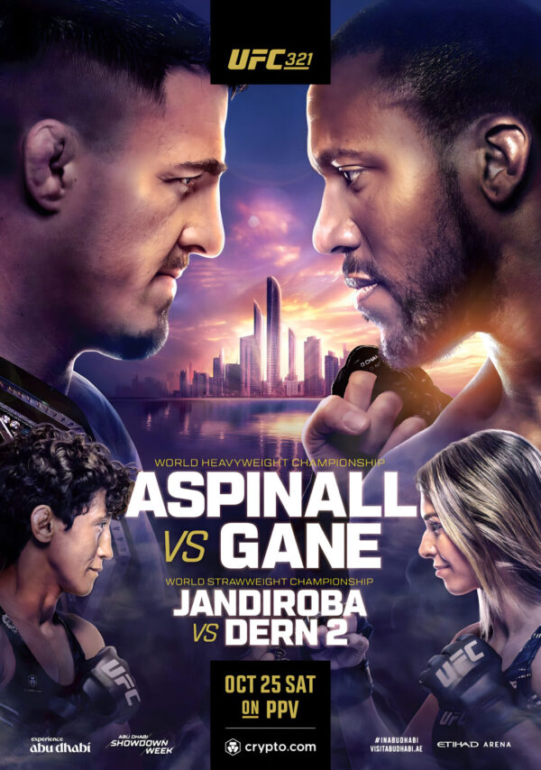 UFC 321 Tom Aspinall vs. Ciryl Gane 2025 Fight MMA Abu Dhabi Poster Print