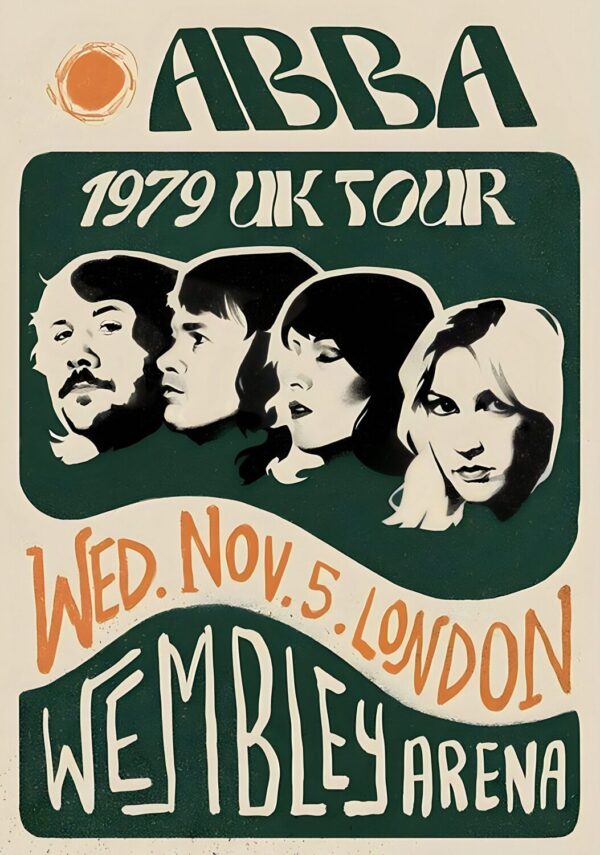 ABBA Voulez-Vous 1979 UK Tour LONDON Wembley Arena Poster