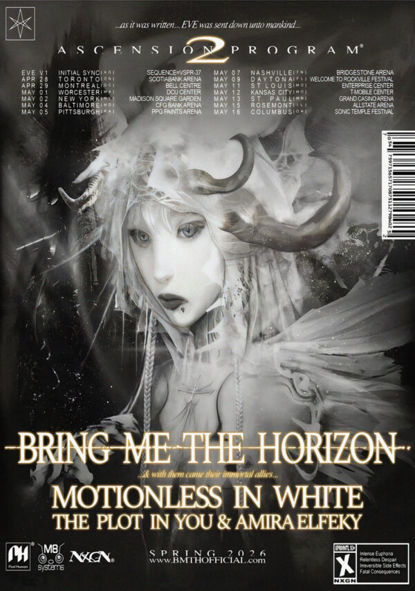 BRING ME THE HORIZON Ascension Program 2026 North America Arena Tour Poster