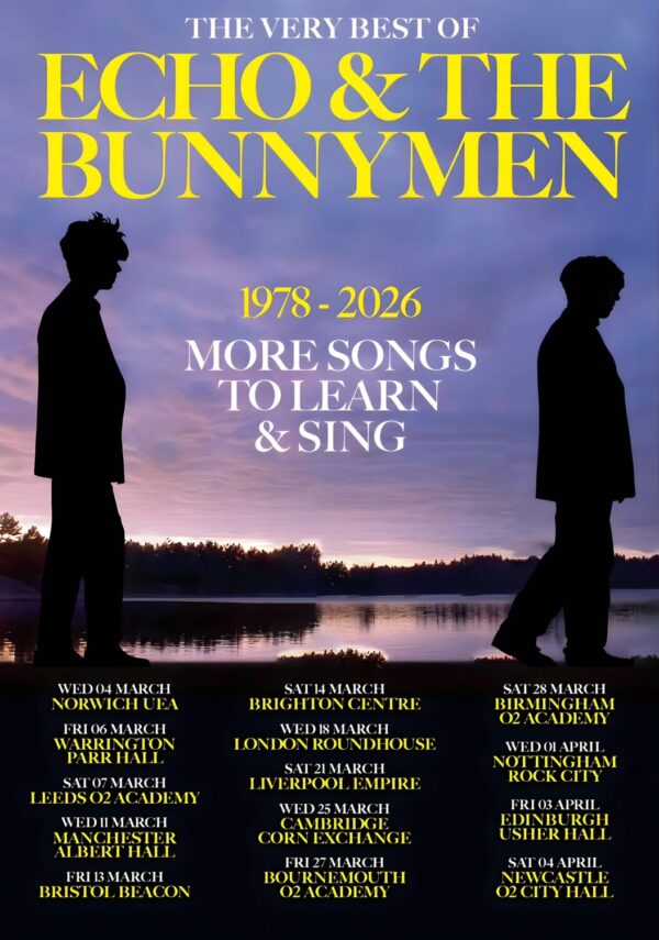 ECHO & THE BUNNYMEN More Songs To Learn 2026 UK Tour Poster
