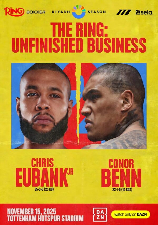CHRIS EUBANK JR vs. CONOR BENN 2 2025 London Tottenham Stadium Boxing Fight Poster Print