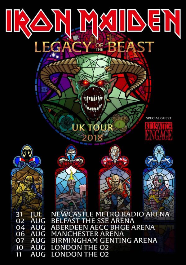 IRON MAIDEN Legacy of The Beast 2018 UK Tour Poster Print