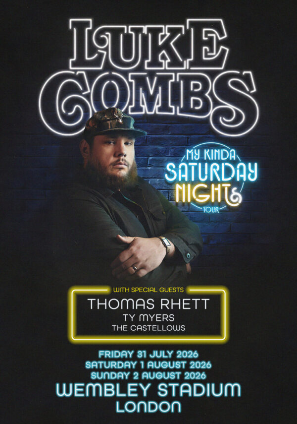 LUKE COMBS My Kinda Saturday Night 2026 UK Tour LONDON Wembley Stadium Poster Print