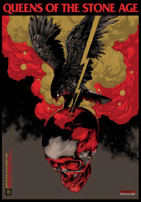 QUEENS OF THE STONE AGE Alive in the Catacombs 2025 Tour: CHICAGO Theatre Poster Print