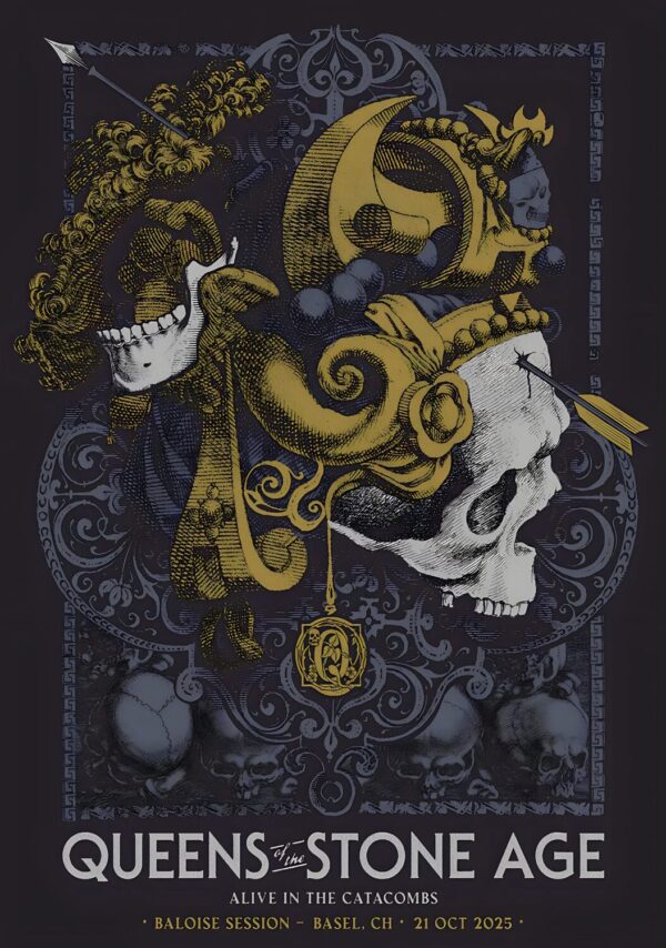 QUEENS OF THE STONE AGE Alive in the Catacombs 2025 Tour BASEL Baloise Session Poster Print