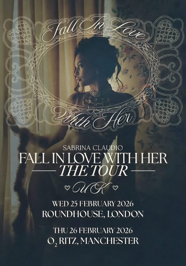 SABRINA CLAUDIO Fall In Love With Her 2026 UK Tour LONDON - MANCHESTER Poster