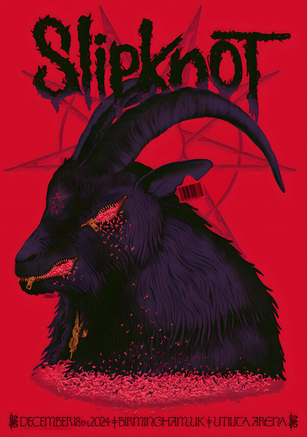 SLIPKNOT 25th Anniversary 2024 UK Tour: BIRMINGHAM Utilita Arena Poster Print