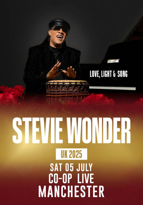 STEVIE WONDER Love, Light & Song 2025 UK Tour MANCHESTER Co-op Live Poster Print