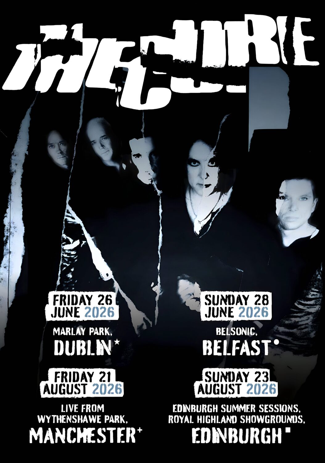 THE CURE Summer Live 2026 UK & Ireland Tour Poster