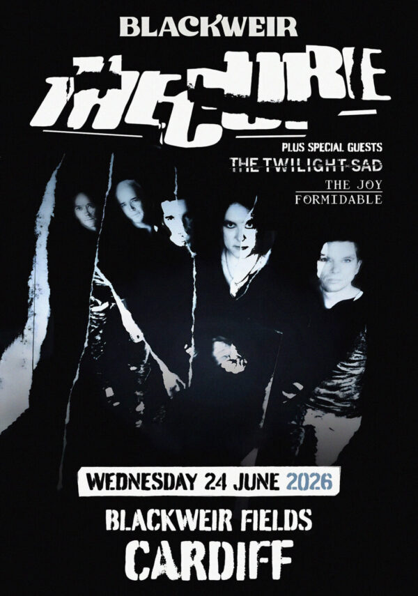 THE CURE Summer Live 2026 UK Tour CARDIFF Blackweir Fields Poster