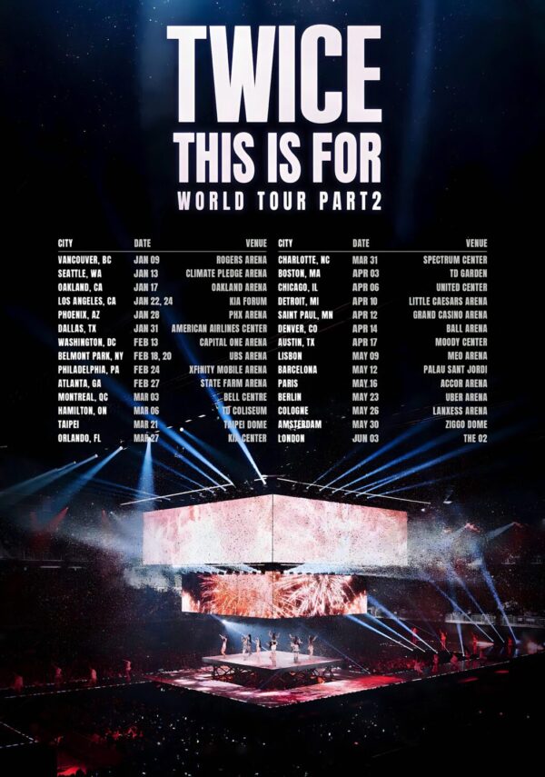 TWICE (band) This Is For World 2026 Tour Poster