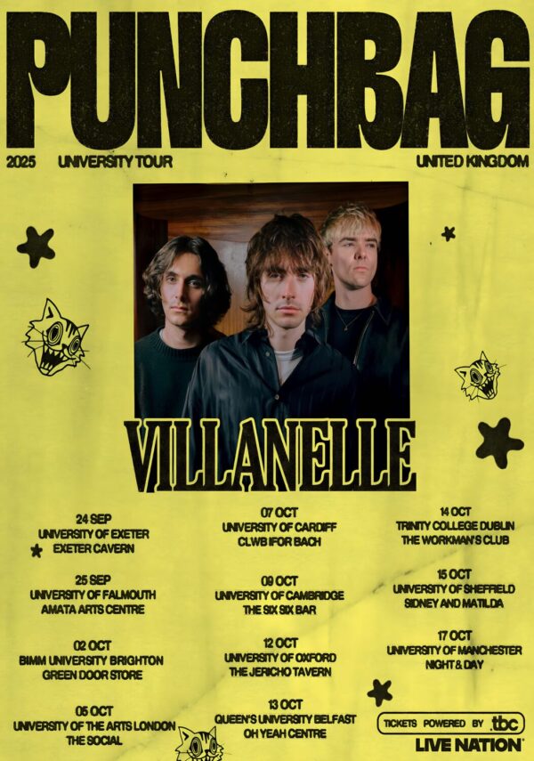 VILLANELLE (band) Punchbag 2025 UK Tour Poster