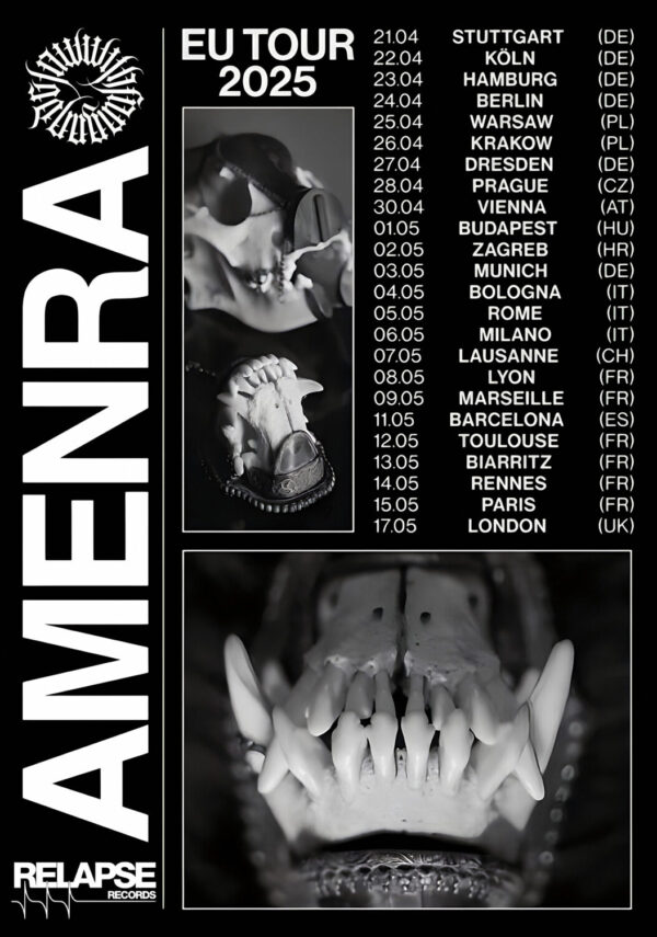 AMENRA With Fang and Claw 2025 UK & Europe Tour Poster Print