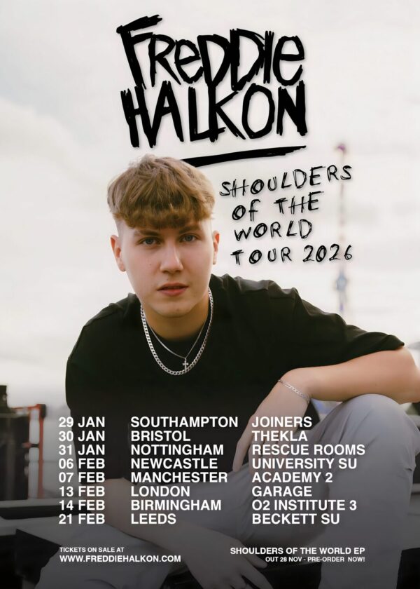 FREDDIE HALKON Shoulders Of The World 2026 UK Tour Poster
