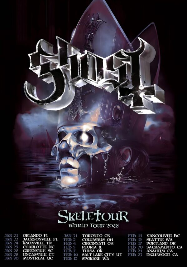 GHOST (band) Skeletour 2026 North America Arena Tour Poster