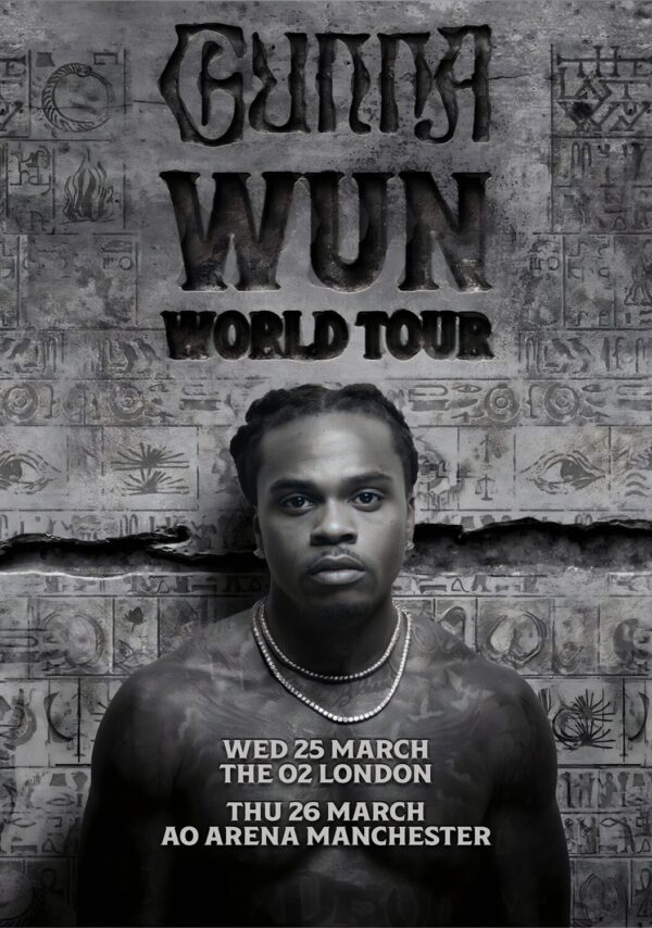 GUNNA Wun 2026 UK Tour LONDON - MANCHESTER Poster
