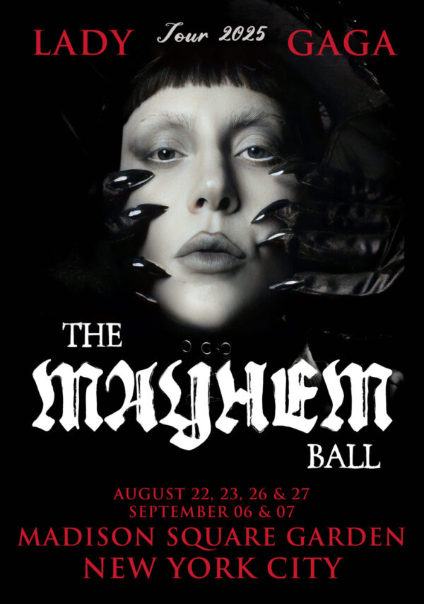 LADY GAGA The Mayhem Ball 2025 Tour NEW YORK Madison Square Garden Poster Print