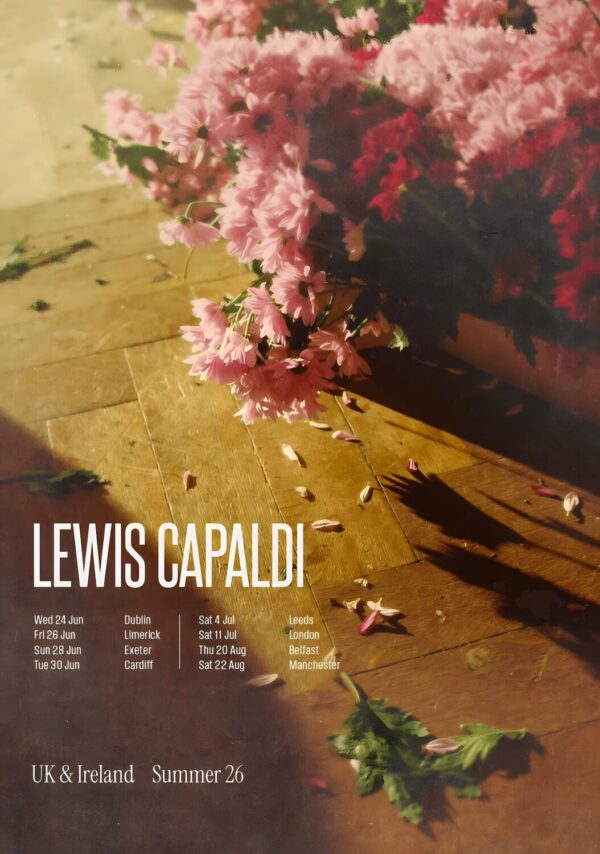 LEWIS CAPALDI Songs I'll Never Forget 2026 UK Tour Poster