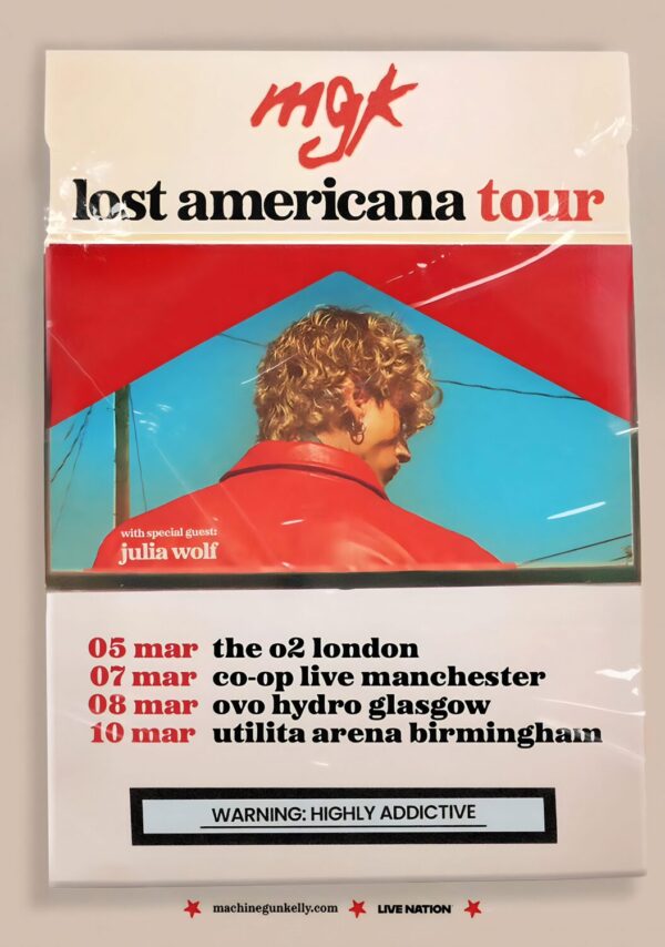 MACHINE GUN KELLY (MGK) Lost Americana UK Arena Tour Poster