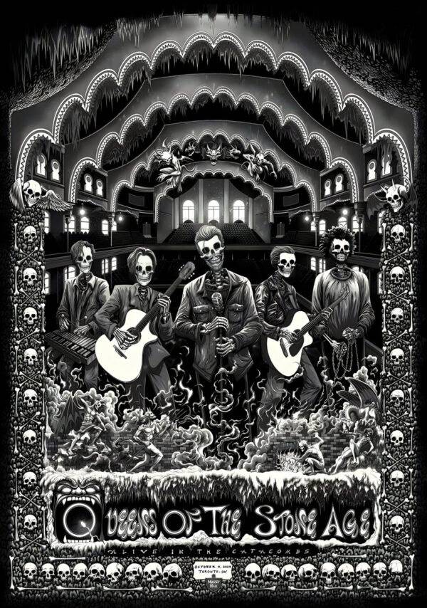 QUEENS OF THE STONE AGE Alive in the Catacombs 2025 Tour TORONTO Massey Hall Poster Print
