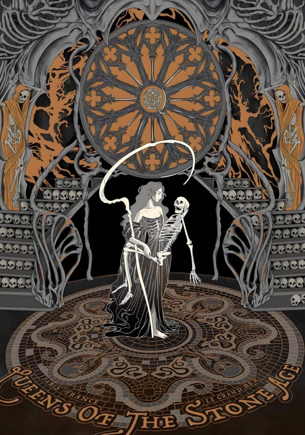 QUEENS OF THE STONE AGE Alive in the Catacombs 2025 Tour PARIS Le Grand Rex Poster Print