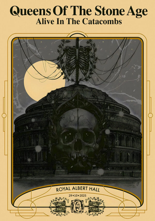 QUEENS OF THE STONE AGE Alive in the Catacombs 2025 Tour LONDON Royal Albert Hall Poster Print