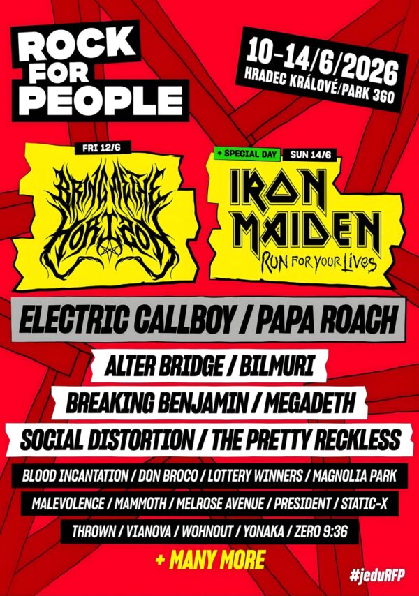 FOR PEOPLE 2026 Gorillaz - Limp Bizkit - Bring Me The Horizon - Iron Maiden 2026 Festival Line-Up Poster