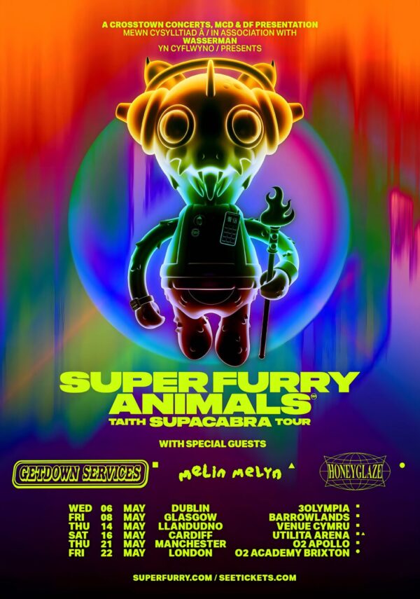 SUPER FURRY ANIMALS Taith Supacabra 2026 UK & Ireland Tour Poster