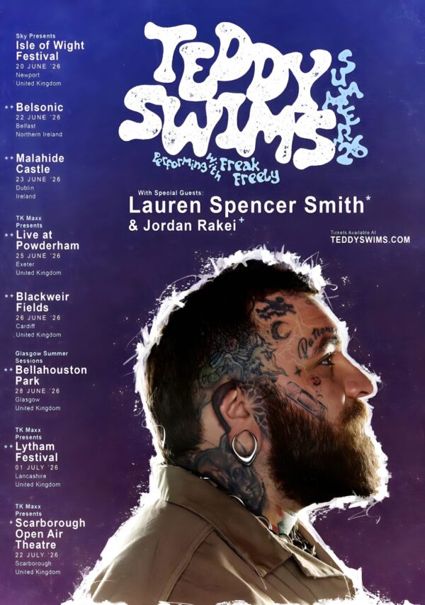 TEDDY SWIMS Lose Control Summer 2026 UK Tour Poster