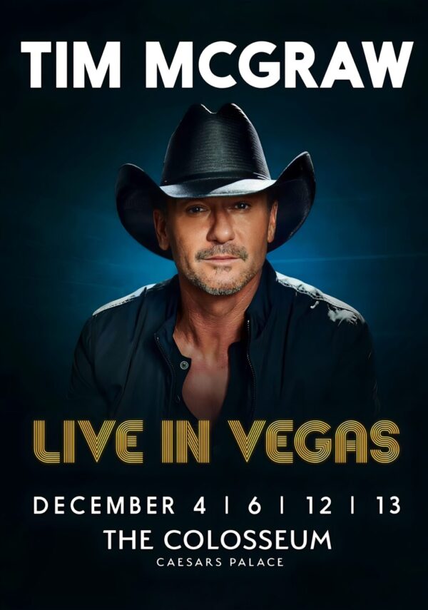 TIM McGRAW Live In Vegas The Colosseum 2025 Tour Poster