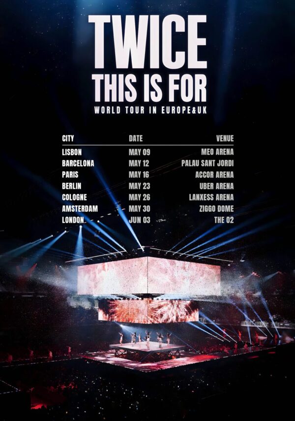 TWICE (band) This Is For World 2026 Europe & UK Tour Poster