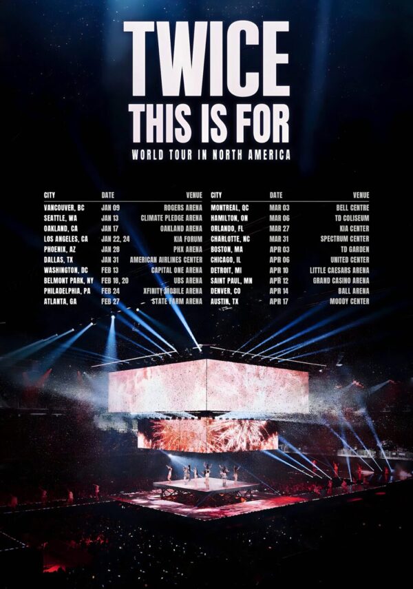 TWICE (band) This Is For World 2026 North America Tour Poster