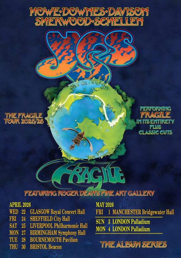 YES (band) The Fragile 2026 Anniversary UK Tour Poster