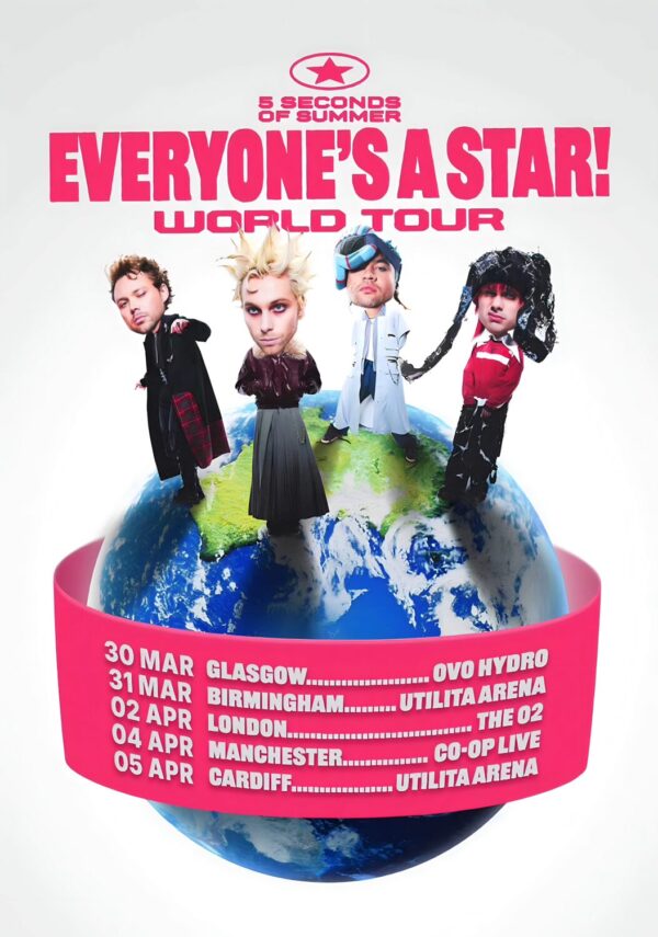 5 SECONDS OF SUMMER Everyone's A Star 2026 UK Arena Tour Poster Print