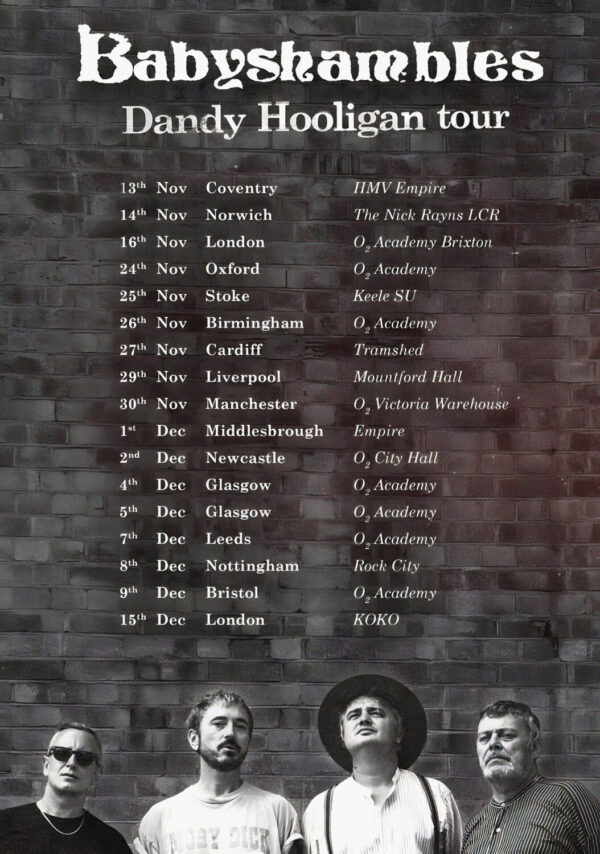 BABYSHAMBLES Dandy Hooligan Nov/Dec 2025 UK Tour Poster Print