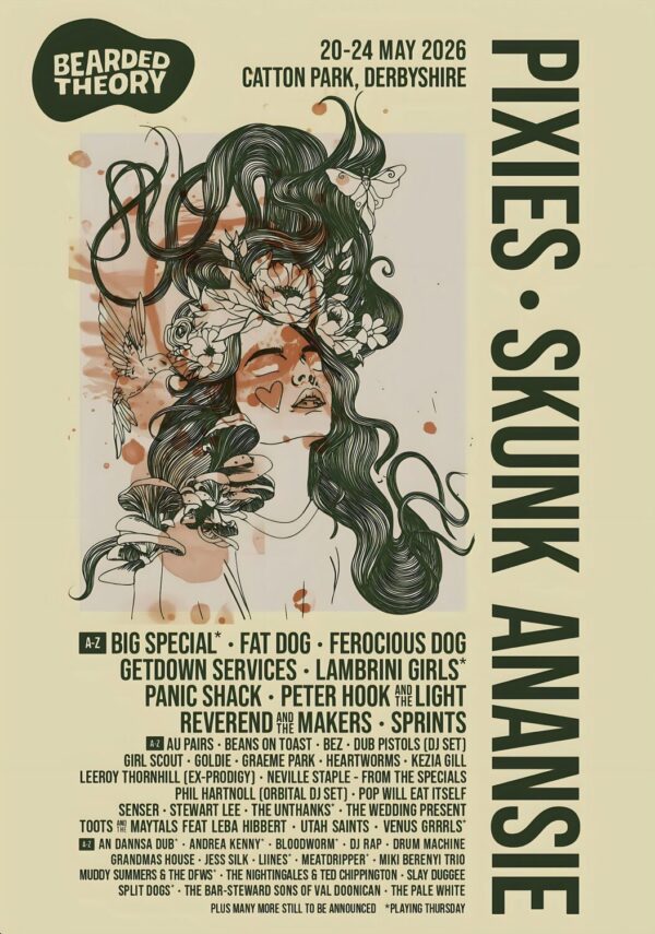 BEARDED THEORY Festival 2026 Pixies - Skunk Anansie - Peter Hook Line-Up Tour Poster Print