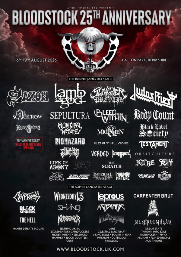 BLOODSTOCK Festival 2026 Saxon - Lamb of God - Slaughter To Prevail - Judas Priest Line-up Tour Poster Print
