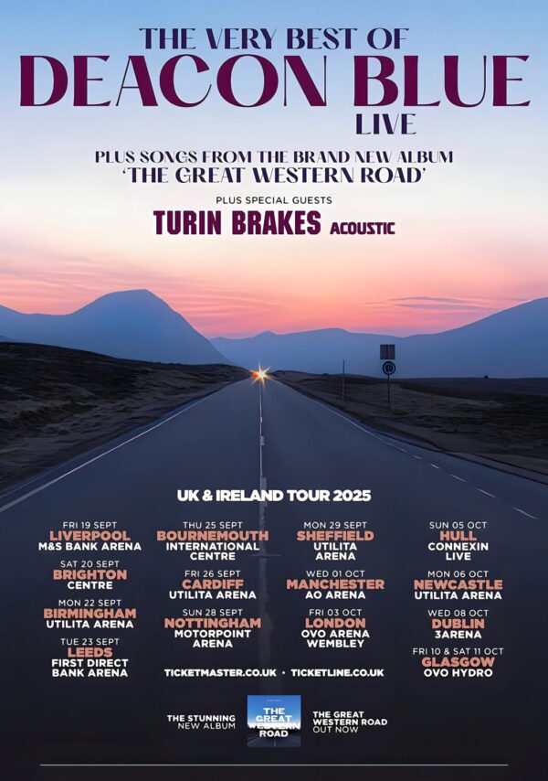DEACON BLUE The Great Western Road 2025 UK & Ireland Tour Poster Print