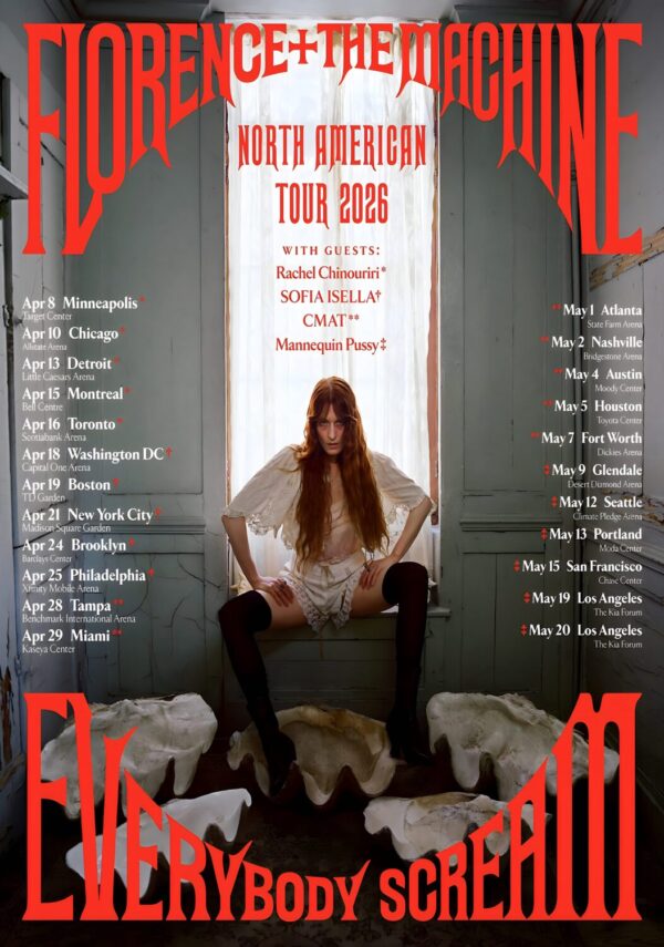 FLORENCE AND THE MACHINE Everybody Scream 2026 North America Tour Poster Print
