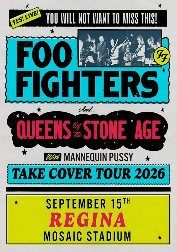 FOO FIGHTERS Take Cover 2026 Stadium Tour REGINA Mosaic Stadium Poster Print