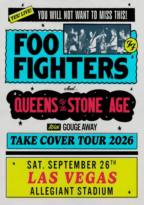 FOO FIGHTERS Take Cover 2026 Stadium Tour LAS VEGAS Allegiant Stadium Poster Print