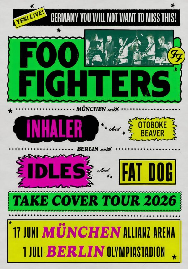 FOO FIGHTERS Take Cover 2026 Germany Tour MUNICH - BERLIN Poster Print